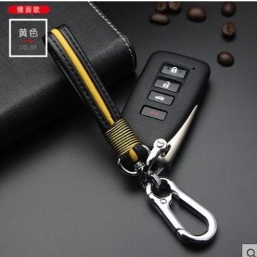 革ロープキーホルダーペンダント編組ロープキーリング金属カップル漫画アクセサリー男性と女性の車のキーチェーン