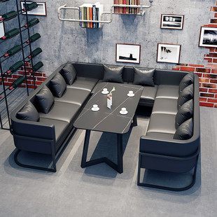 Dining furniture Western restaurant table and chair bar table and chair milk tea shop bar ktv bistro deck sofa against the wall