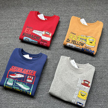 日单外贸秋冬新新干线电车系列毛圈童装卫衣