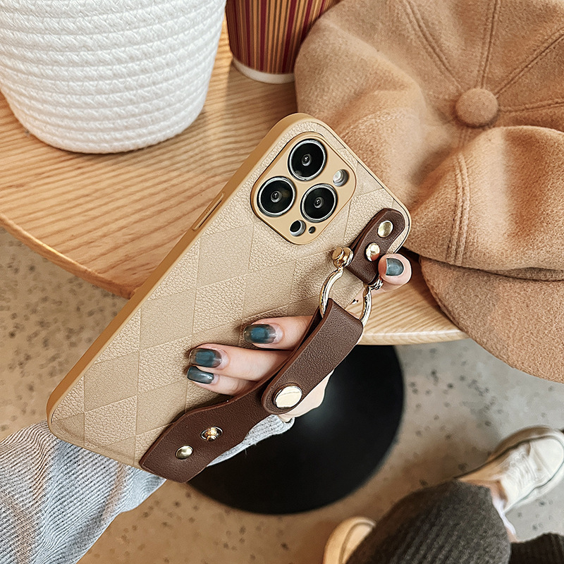 Unisex mobiele telefoonhoesje diamantknop polsbandje creatief_voghion.com