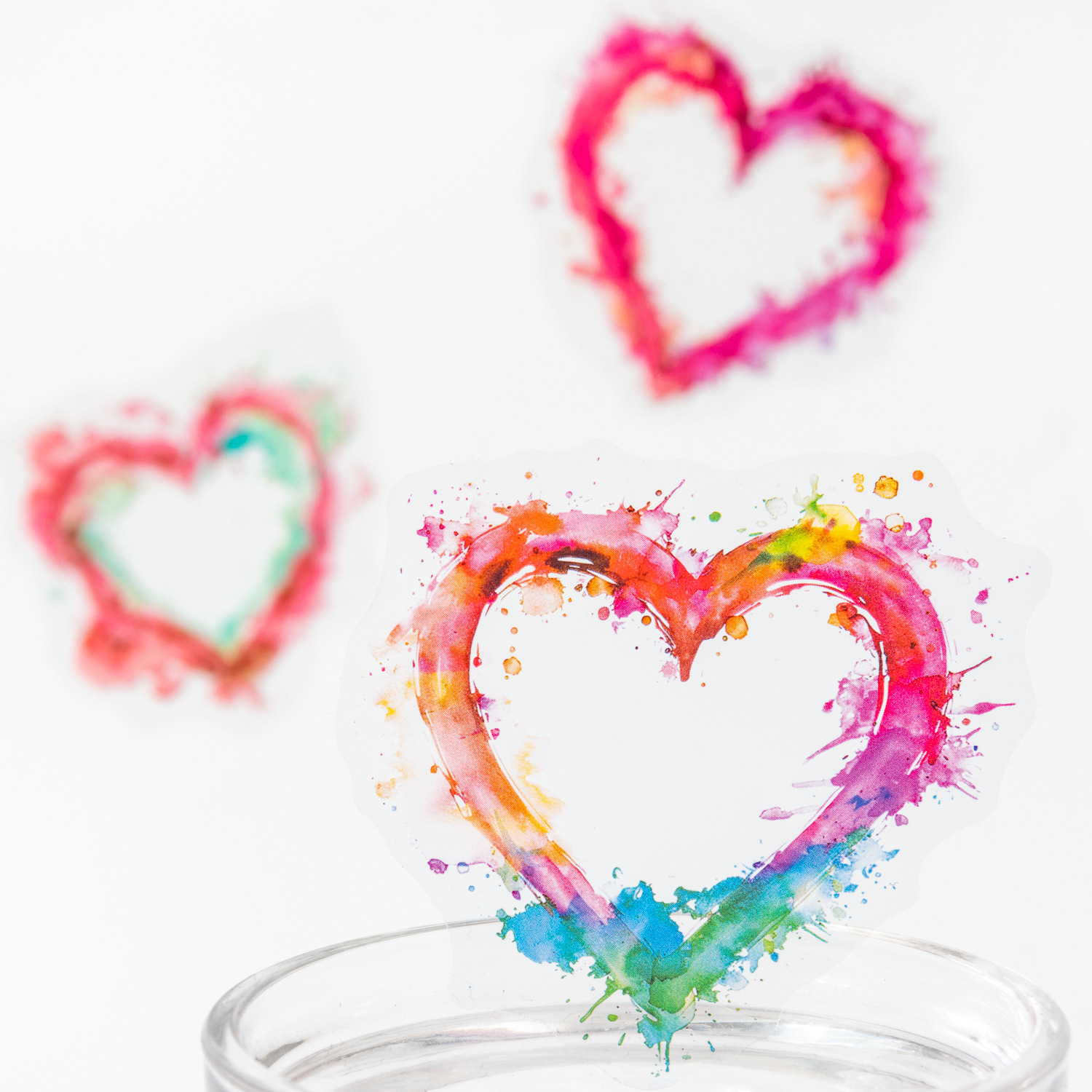 Ketchup girl acuarela floreciente borde PET pegatinas floreciente borde colorido bricolaje decoración de cuentas de mano collage