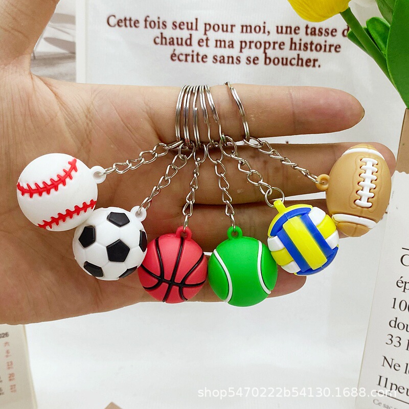 Cross-Border Popular Items: Realistic Football and Tennis Keychains, Bag Charms, Children's Day Gifts, Sports Merchandise Cross-Border Popular Items: Realistic Football and Tennis Keychains, Bag Charms, Children's Day Gifts, Sports Merchandise