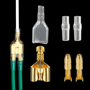 50 Sets of Double Shovel Connectors 2 to 1 Motorcycle Wire Splicing - Suitable for 4mm Bullet Press