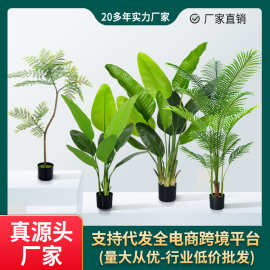 跨境仿真绿植大型旅人蕉散尾葵盆栽高级感仿生假植物批发假绿植