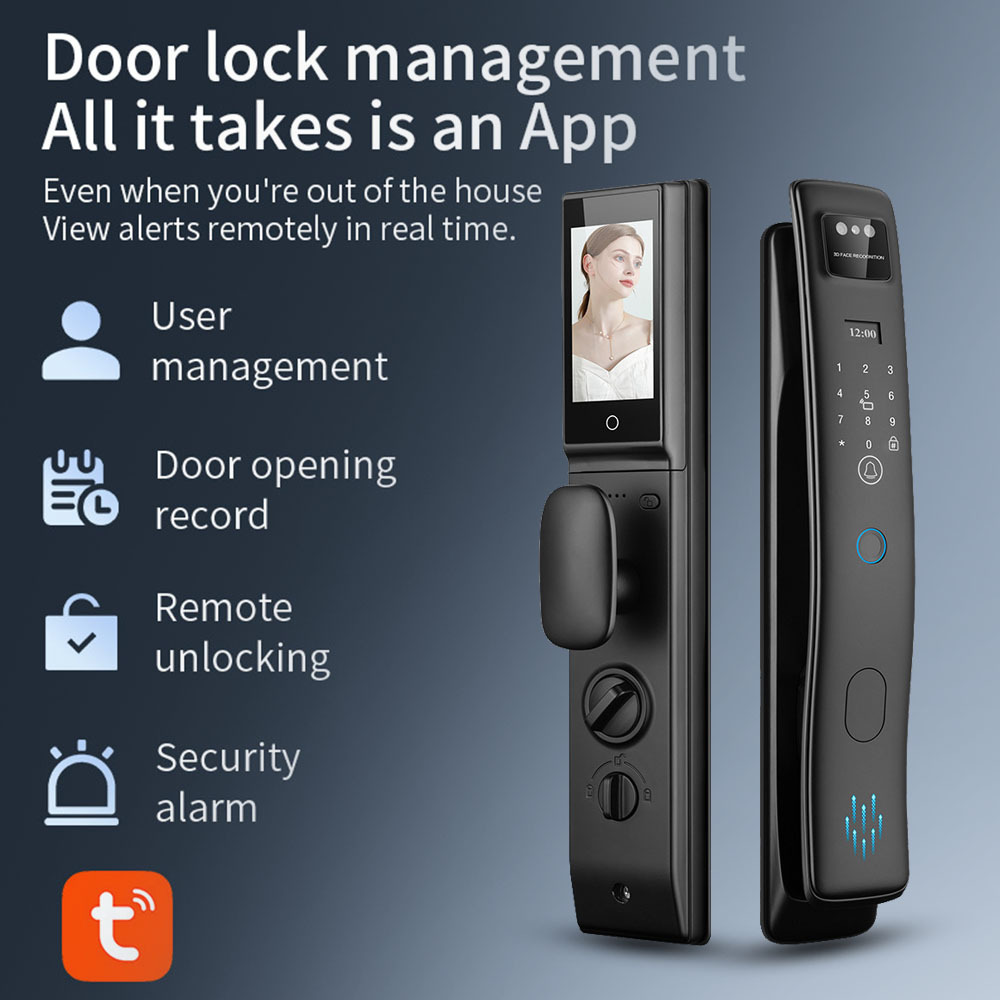 S958max指纹智能门锁人脸识别可视对讲密码涂鸦手机远程开门