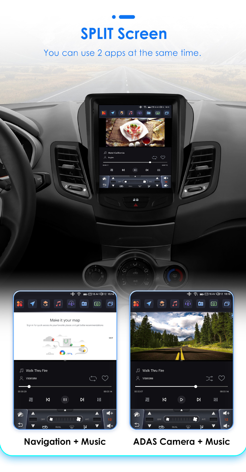 Central Control Navigation Is Suitable for Ford Fiesta 09-16 Models with Vertical Screen Bluetooth Player Multimedia Navigation System