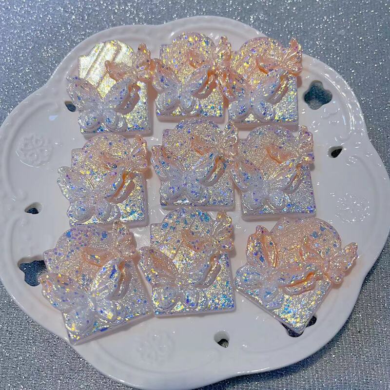 【爆闪蝴蝶卡牌】40×36mm手工DIY饰品手机壳镜子发饰树脂|undefined