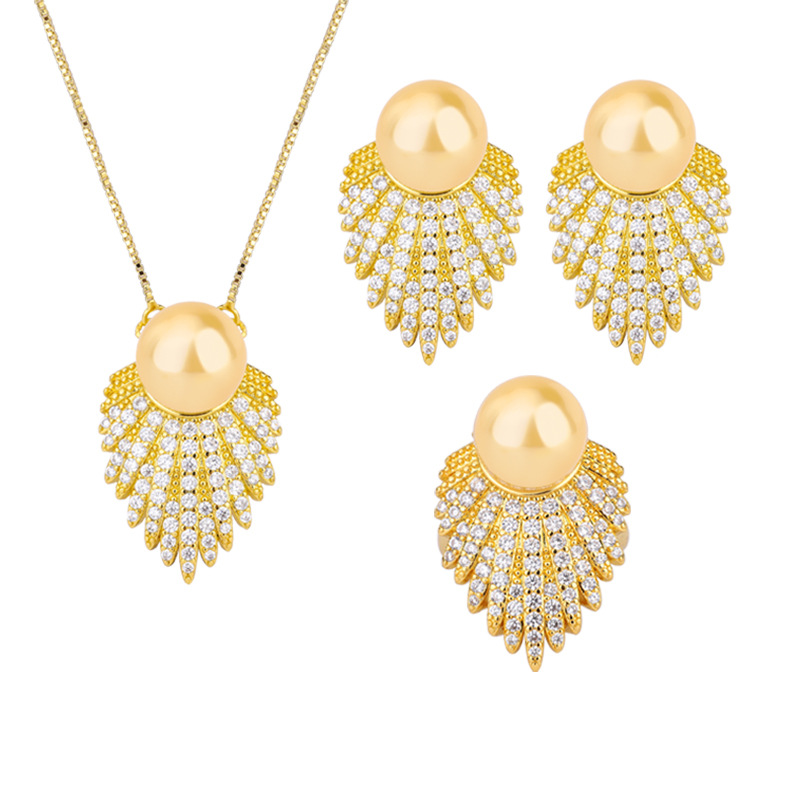 Zhuang Sheng joyas cobre inferior chapado en oro con incrustaciones de perlas fritillary coreano simple oro perla traje 12mm al por mayor