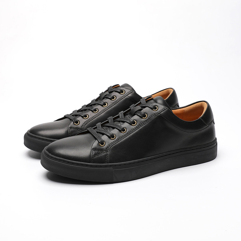 White Sneakers, Suits, Casual Shoes, Versatile Fashionable First-Layer Cowhide Men's Classic Flat Sneakers