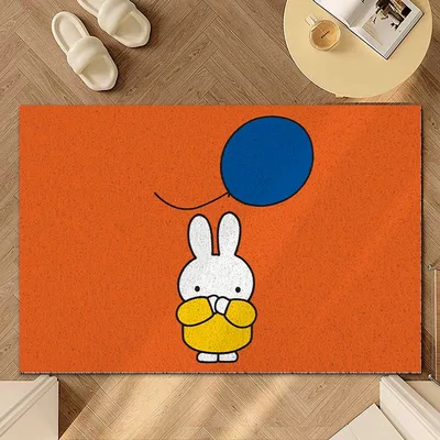 and Anti-Slip Mat, Dirt-Resistant, Can Be: Avtomobil döşəmə paspasları - miffy-rabbit-let-the-balloon-fly-40x60cm-silk-circle