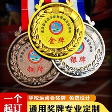 运动会奖牌轮滑篮球足球冠亚季军挂牌荣誉纪念章金银铜牌