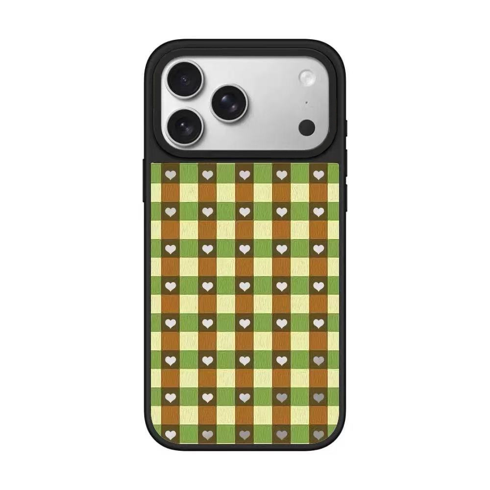 Magnetic Phone Case For Iphone 16 Pro With Mirror Grid Pattern_voghion.com