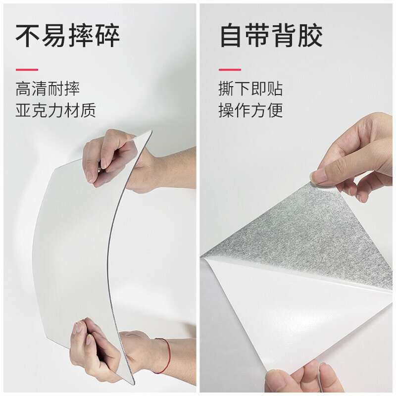 PMMA高清亚克力贴墙镜清晰画质塑胶背胶镜片 亚克力多边形镜片