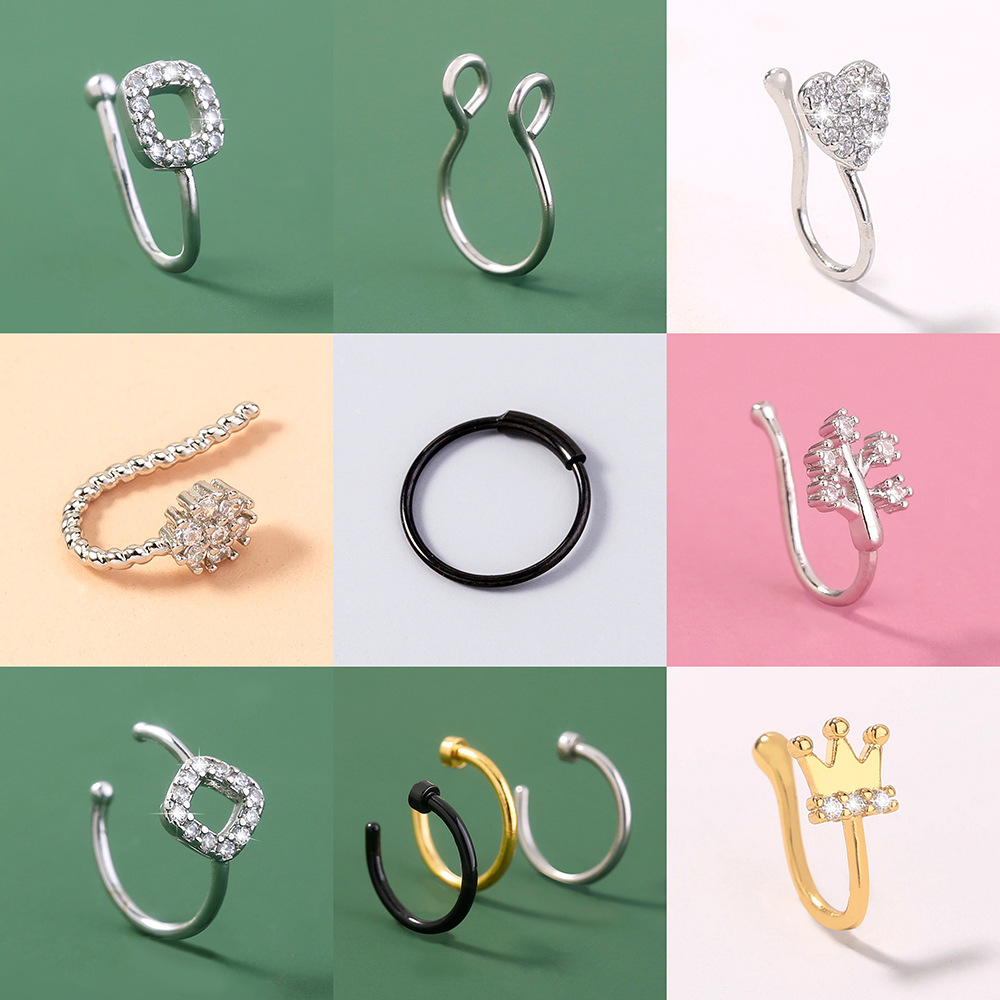 European And American Fashion Trend U-shaped Fake Nose Ring Without Piercing, Nose Nail Piercing Jewelry Manufacturer Wholesale display picture 1