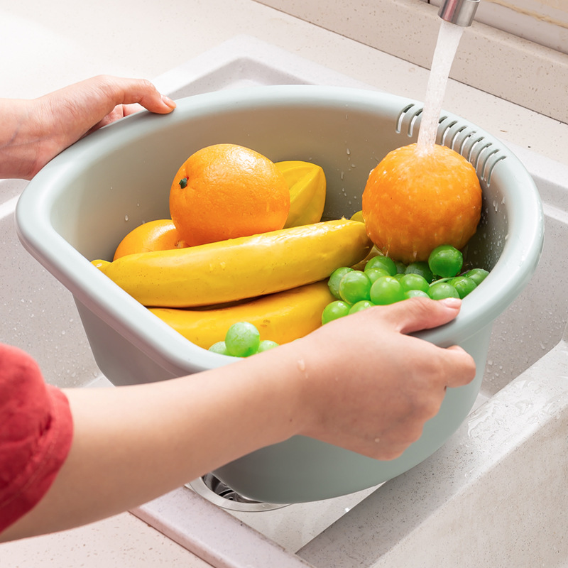 Multifunctional Korean Style Drain Basin Semicircular Plastic Basin Laundry Basin Wash Basin Vegetable Basin Household Basin