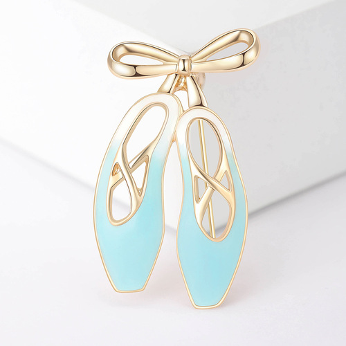 New Japanese and Korean style simple temperament ballet shoes brooch female personality alloy dripping pin suit accessories collar pin