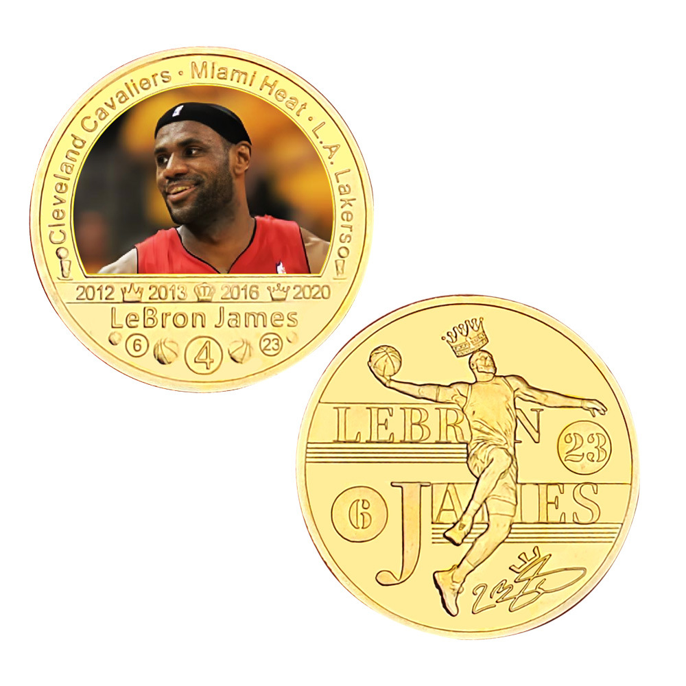 James Monedas conmemorativas NBA estrellas regalos periféricos venta caliente transfronteriza
