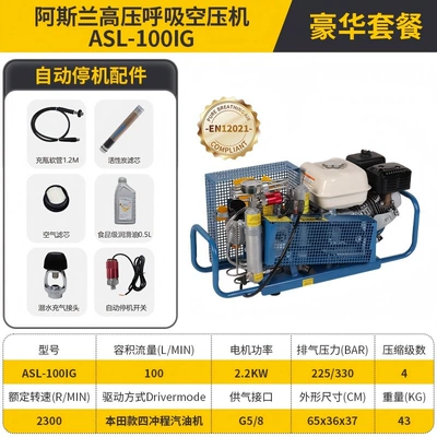 High-Pressure Breathing Air Compressor: Hava kompressorları - asl-100ig-gasoline-automatic-shutdown-luxury-package-comes-with-diving-inflatable-head