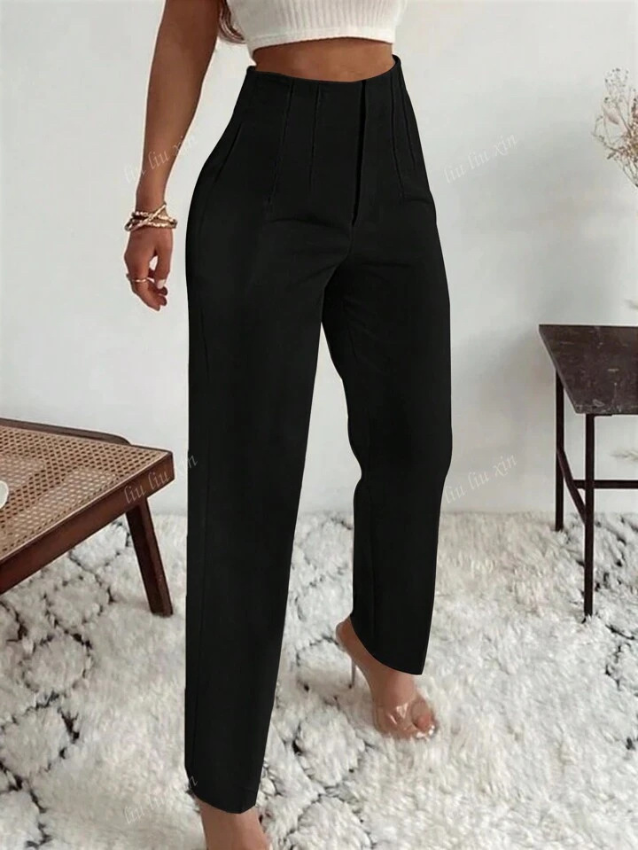 Amazon Cross-Border New Foreign Trade European and American Style Women's High-Waisted Slim Straight Casual Suit Nine-Point Pants