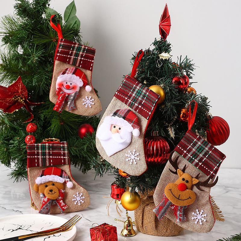 新しいクリスマス装飾用品サンタクロース靴下クリスマスツリーペンダントクリスマス靴下プレゼント袋クリスマスバッグ|undefined