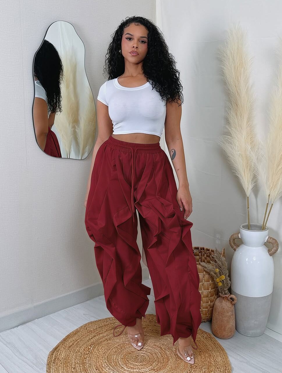 Women's Clothing Elegant Commuter Workwear Style Lace Bloomers Leggings Stitching Design Women's Bottoms For Formal & Casual_ecoleips.com