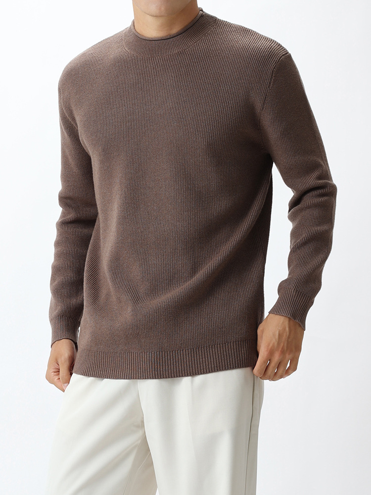 Vento perezoso hombre nuevo suéter de punto de cuello redondo hombre explosión casual versátil manga larga abrigo camiseta camiseta superior