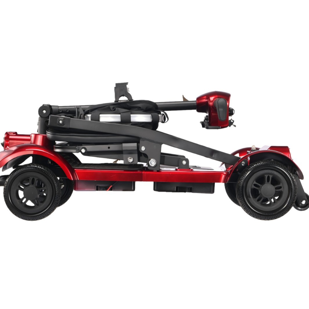 Four-wheel electric mobility scooter for elderly/disabled, anti-fall, foldable