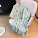 Good quality Chinese style antique temperament women's embroidery stand collar improved embroidery cheongsam Hanfu tea dress skirt suit