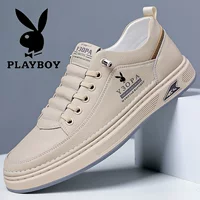 Playboy, летняя обувь, универсальные мужские дышащие белые кеды для отдыха, для кожаной обуви, натуральная кожа