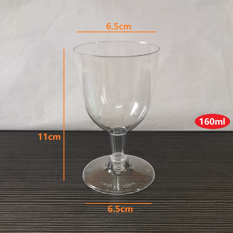 Disposable wineglass, champagne glass, transparent plastic mousse