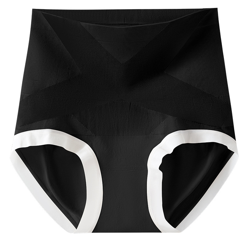 Línea de cintura cruzada, cintura alta, abdomen sin costuras, calzoncillos de cadera, barriga, entrepierna antibacteriana 10A, calzoncillos de plástico ligero para mujer