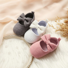 Hansheng 0-1 year old woolen baby girl shoes soft sole princess baby shoes bow tie toddler shoes baby shoes