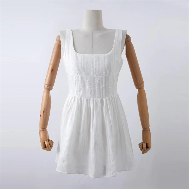 Women's Regular Dress Simple Style Square Neck Sleeveless Solid Color Above Knee Holiday Daily display picture 4