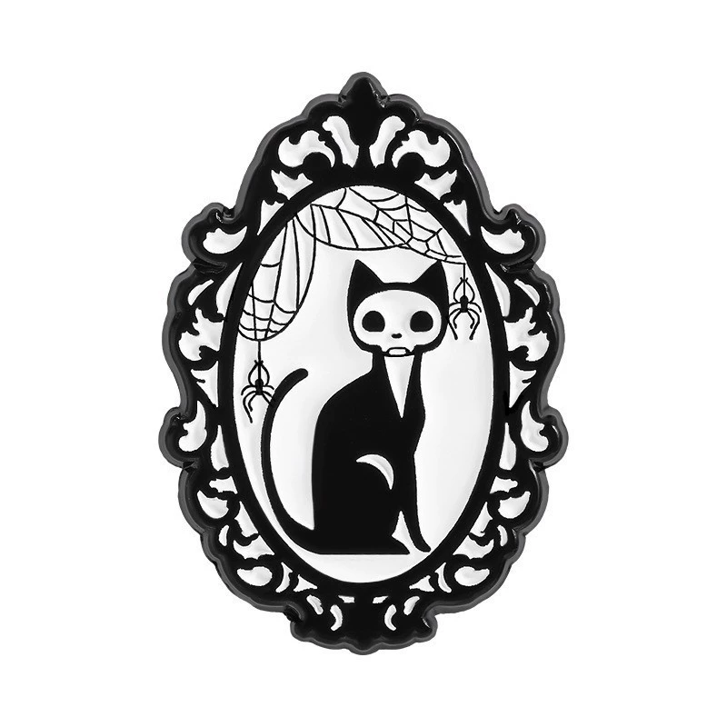 Большая коллекция ретро mourning черепов брошей, забавные лозунги, значки с готическим элементом, одежда в тёмном стиле, ювелирные булавки на лацкан