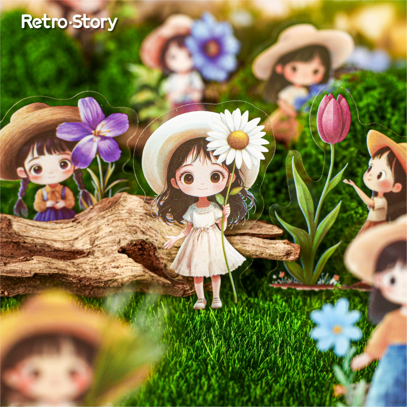 RetroStory милые стикеры, детский стикер