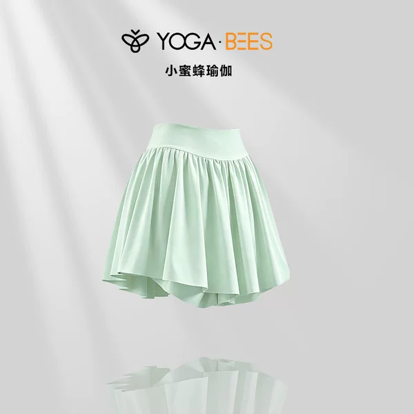 Export-quality yoga seamless high-waisted sports mesh short skirt, anti-exposure pleated skirt for e-commerce supply XH152