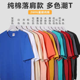 260克加厚精梳纯 棉短袖T恤定制 印logo广告文化衫企业工作服批发