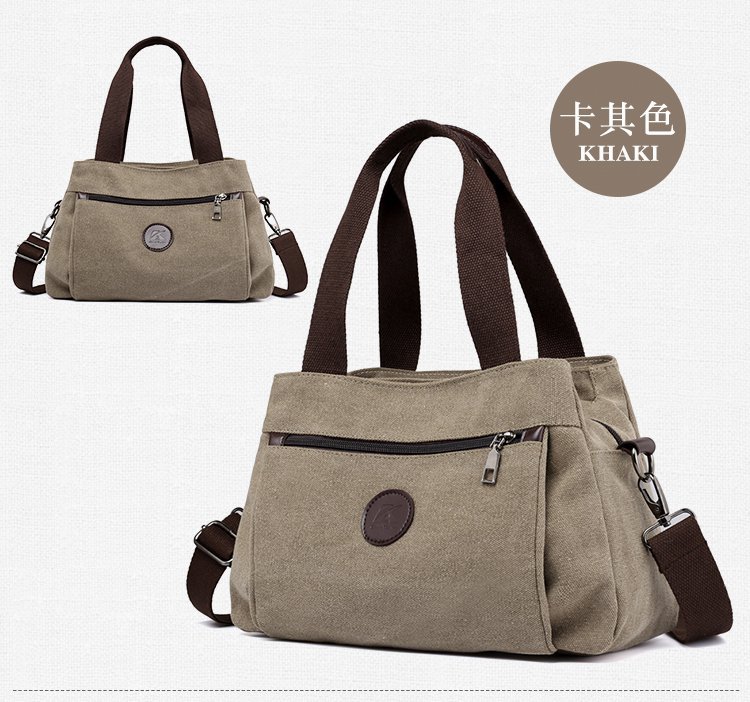 New casual canvas European and American women's single-shoulder bag, solid color trendy women's bag and handbag, cross-border one-piece consignment worldwide undefined