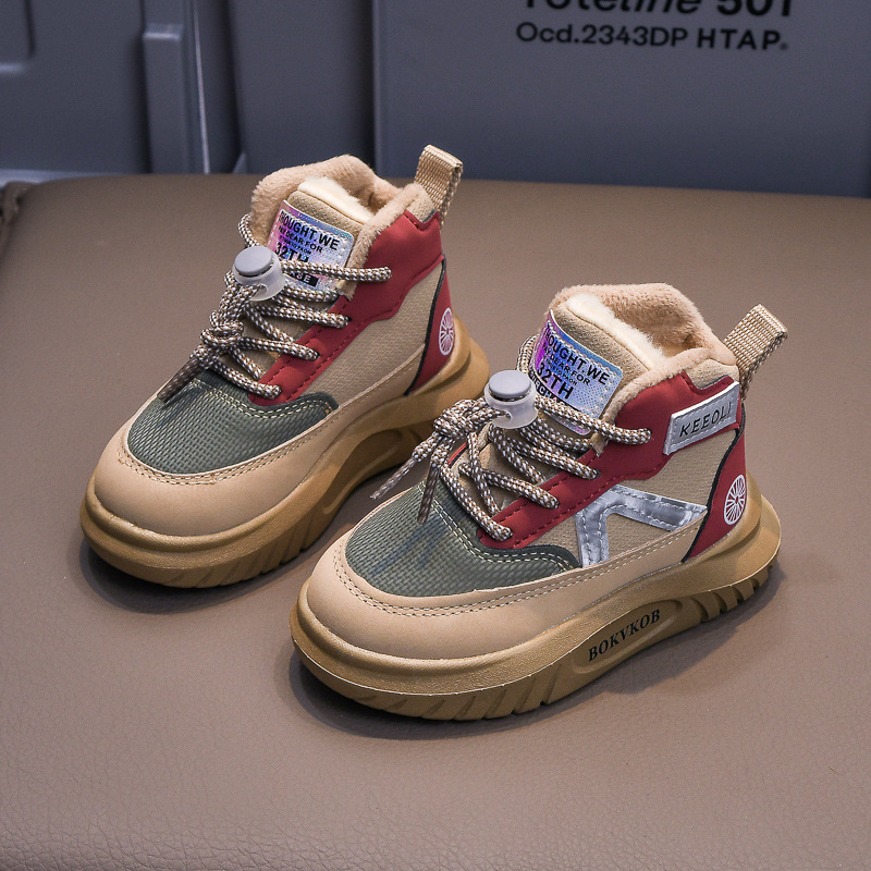 Botas de nieve para niños 2025 nuevas zapatillas deportivas de invierno de algodón zapatos de terciopelo grueso 21 - 30 zapatos infantiles para niños