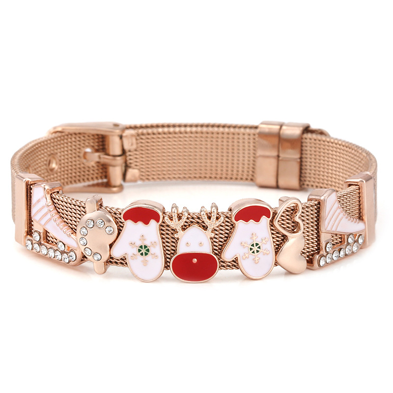 33g Weight Christmas Festival Women's Gender Cute Style Cute In Bulk Stainless Steel Bracelets 3
