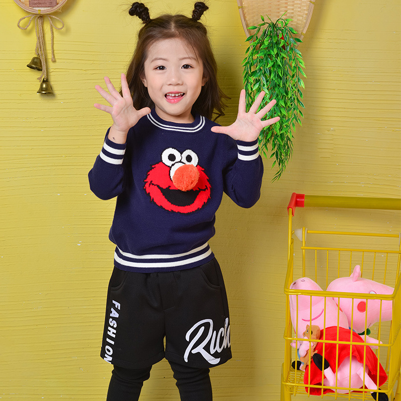 Children's Smiley Knitted Sweater - Red