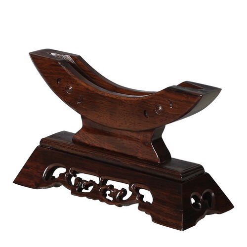 Mahogany peace buckle ornament base jade peace buckle wooden frame solid wood base black catalpa wood base bracelet stand