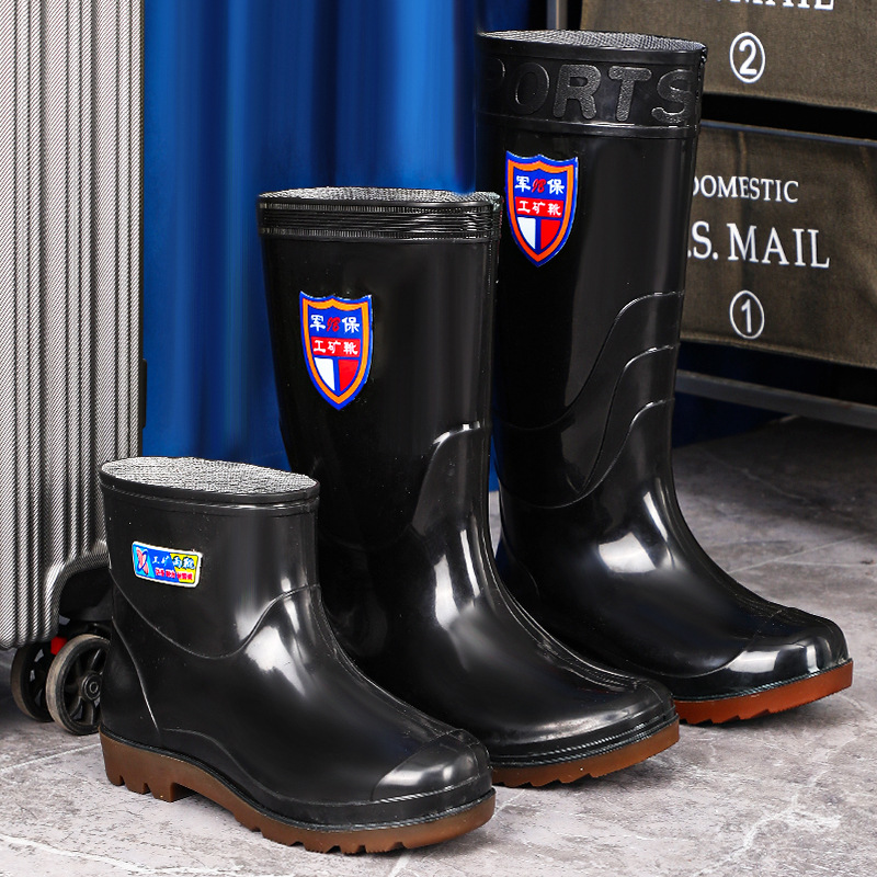 中高筒雨鞋男士夏雨靴低筒防水胶鞋防滑套鞋劳保暖冬36-49特大码