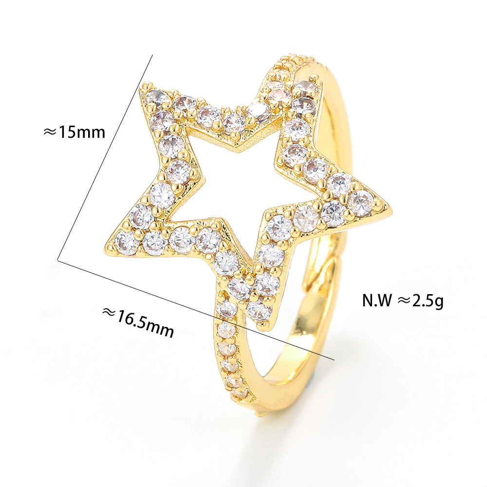 Unisex Gender Plating Design Copper Plating Pentagram Zircon