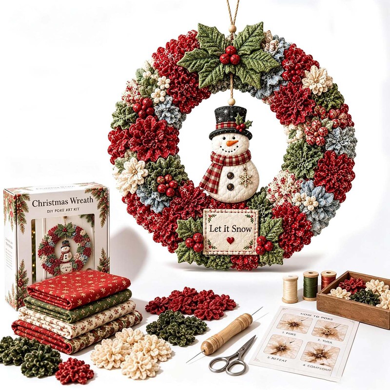Cross-border new product Christmas Fabric Wreath DIY Kit Cross-border new product Christmas Fabric Wreath DIY Kit