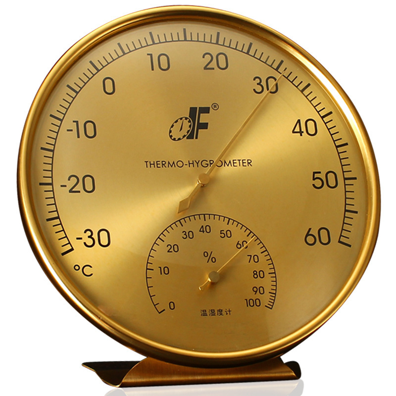 DF德福供应高端室内外金属温度计高精度家用TH160金温湿度计