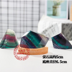 Natural Seven-Color Fluorescent Stone White Light Night Lamp, Rainbow Fluorescent Stone Geometric Polyhedron Bedside Soft Light Desk Ornament