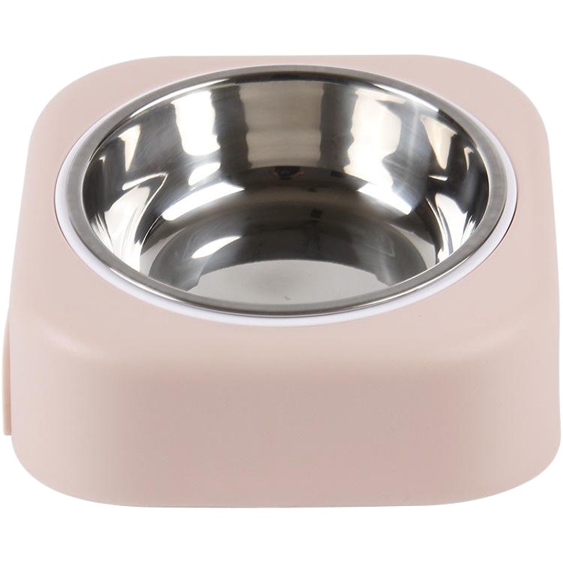 Nueva mascota solo Tazón de acero inoxidable perro de plástico tazón de arroz tazón de alimentación del gato vajilla para mascotas en stock al por mayor