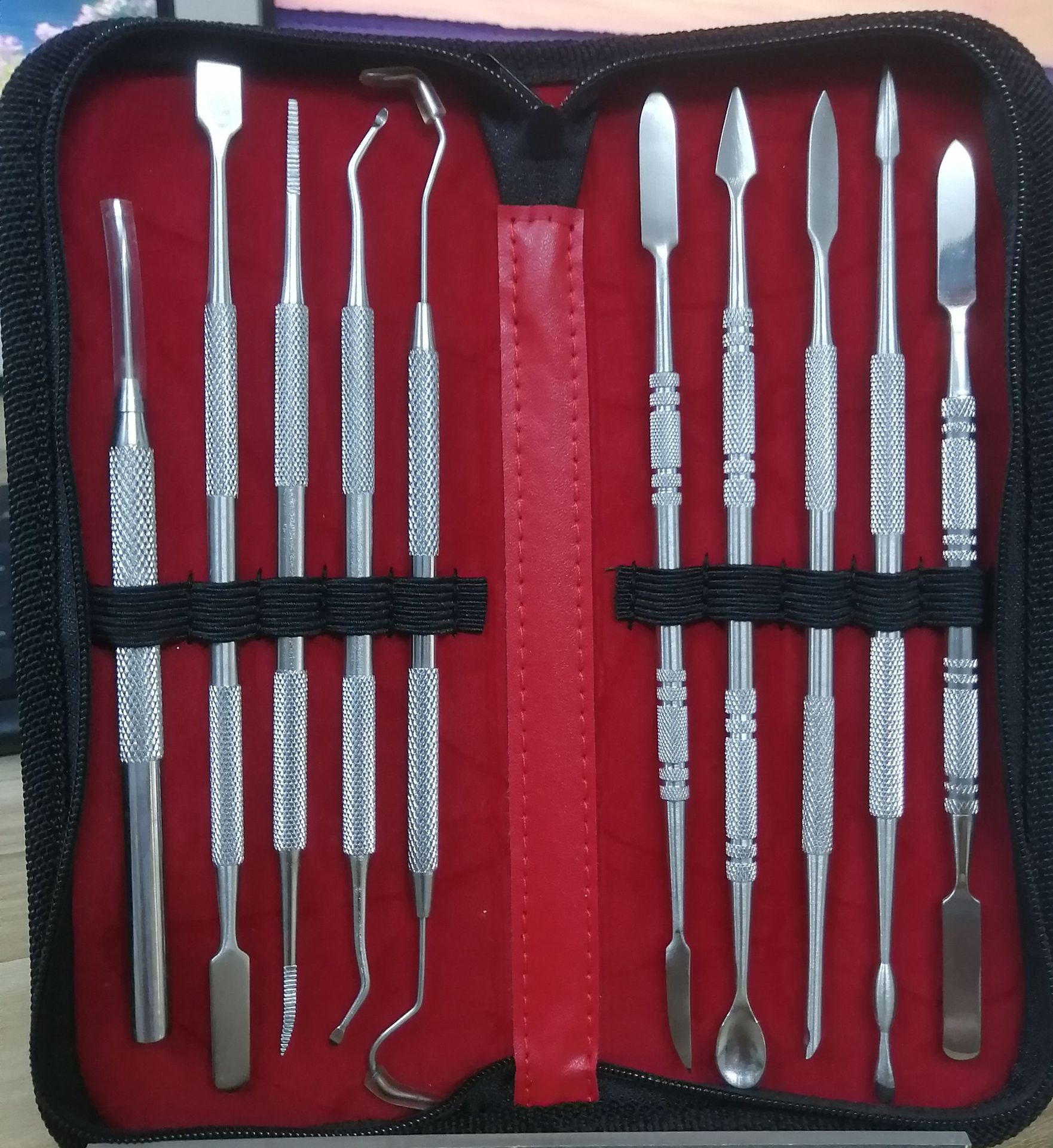 Cuchillo de trinchar dental de acero inoxidable, kit de cera, juego de 10 piezas, juego de cuchillo mecánico, tallado en arcilla, herramienta de práctica manual al por mayor