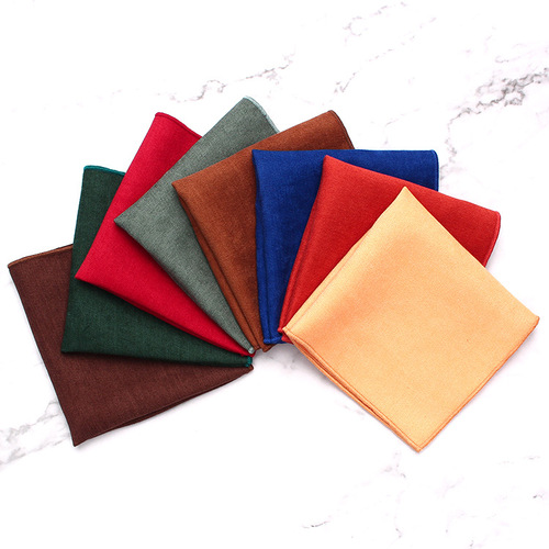 Solid color formal suit Korean velvet square, suit jacquard square, men's pocket square manufacturer wholesale